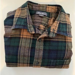 Eddie Bauer Men's Flannel Long-Sleeved Button-Down Shirt